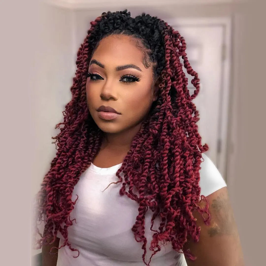 ( US ONLY) FAST SHIPPING NB | Toyotress® Tiana Passion Twist Hair - Pre-twisted Crochet Braids Natural Black, Pre-looped Synthetic Braiding Hair Extensions Toyotress